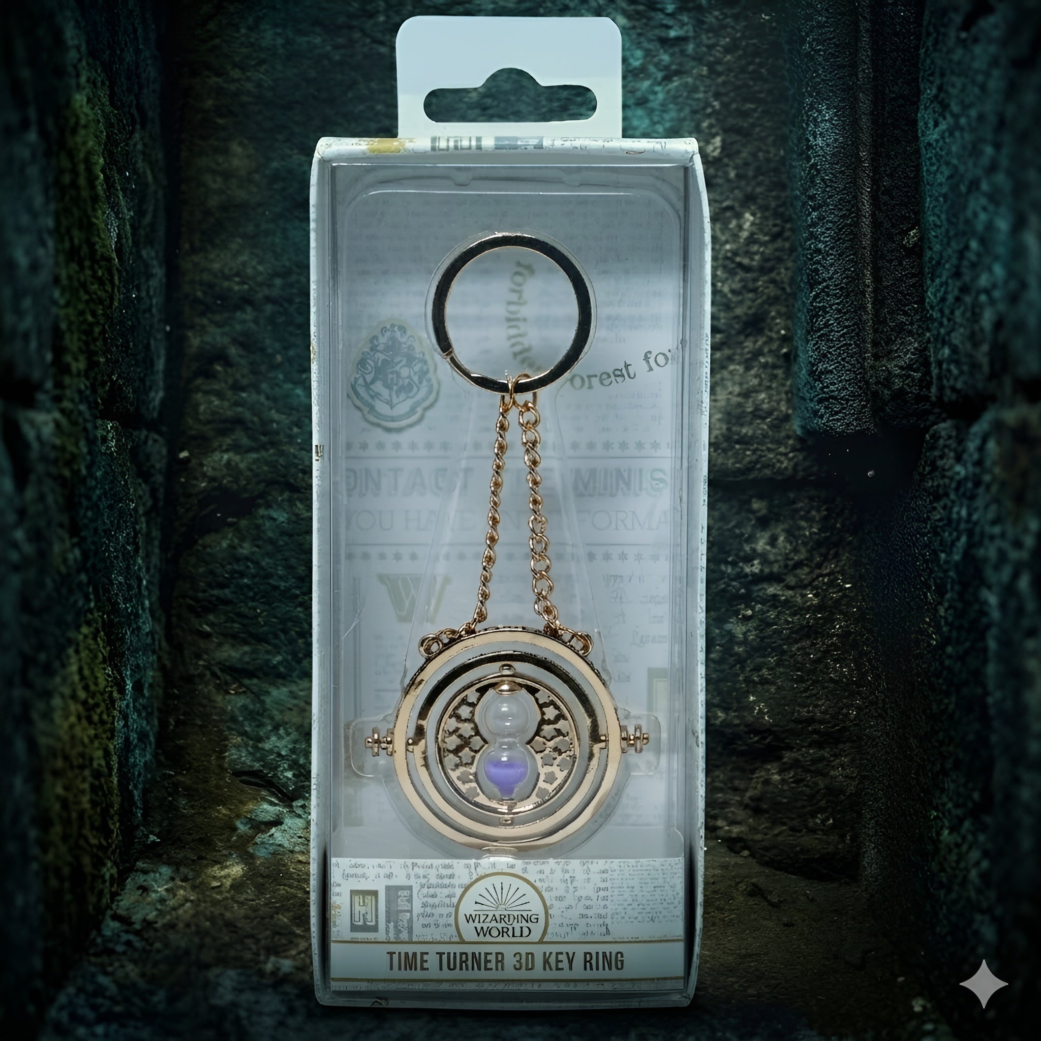 HARRY POTTER Magic Time Turner Keyring – 3D Rotating Hourglass Charm