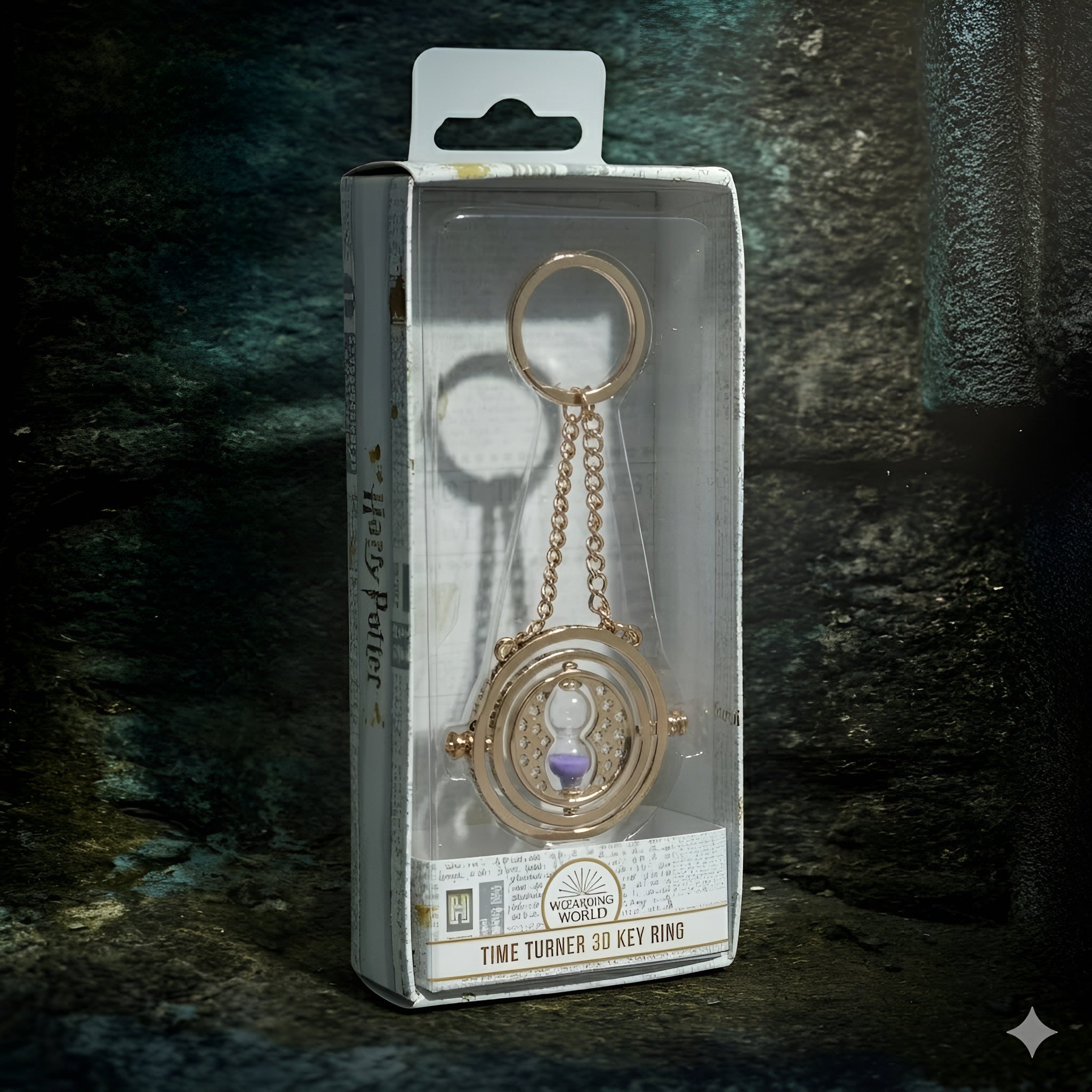 HARRY POTTER Magic Time Turner Keyring – 3D Rotating Hourglass Charm