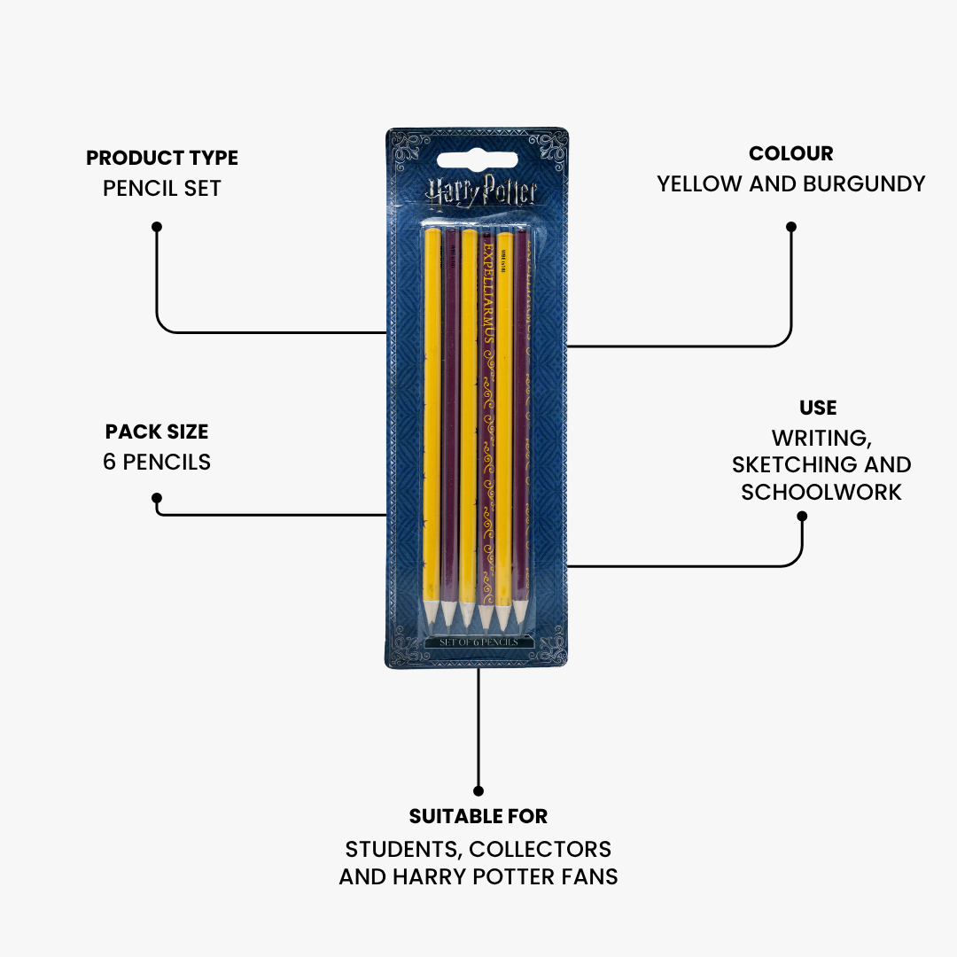 Harry Potter Pencil Set Pack of 6