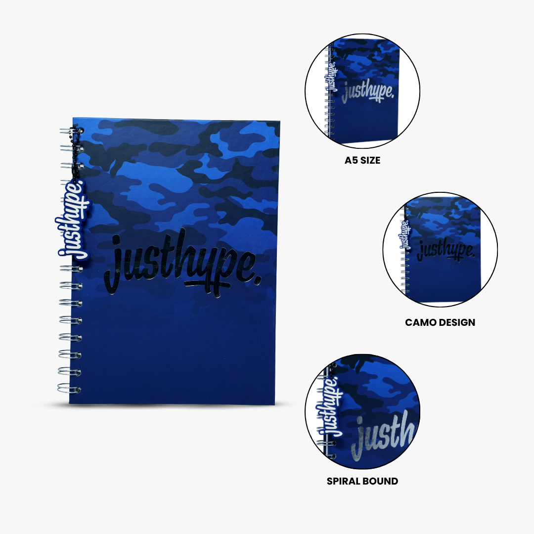 Just Hype Blue Camo A5 Notebook