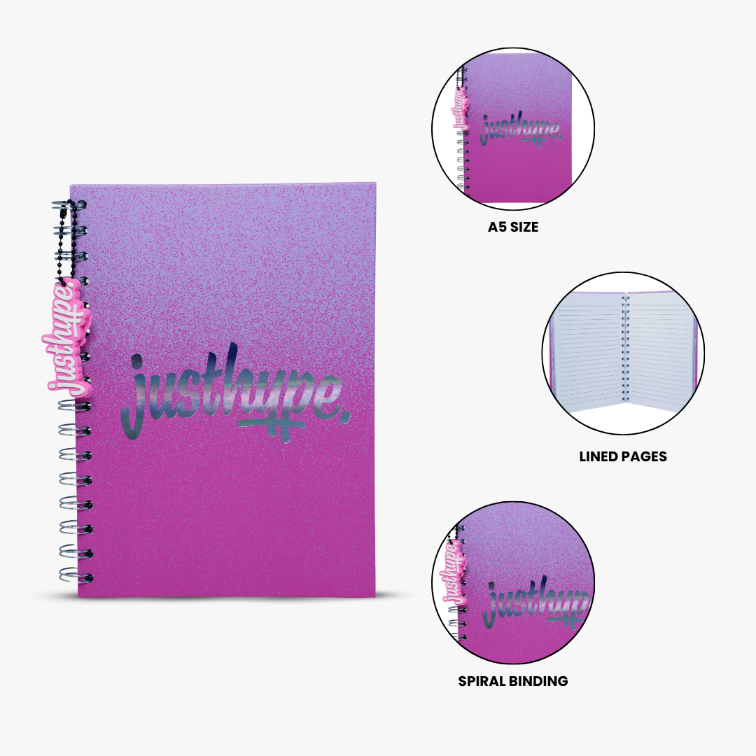 Just Hype Pink Gradient A5 Notebook