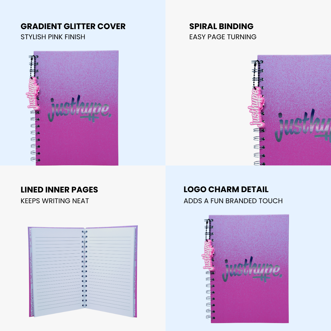 Just Hype Pink Gradient A5 Notebook