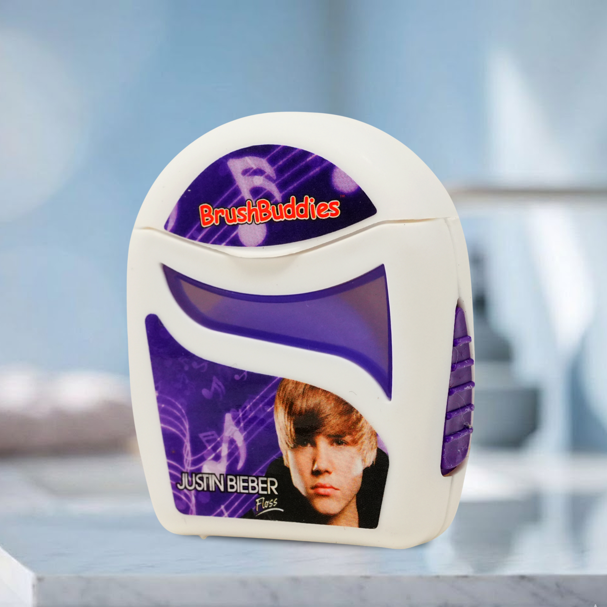 Justin Bieber Mint Flavoured Waxed Dental Floss 55 Yards Compact Travel Dispenser