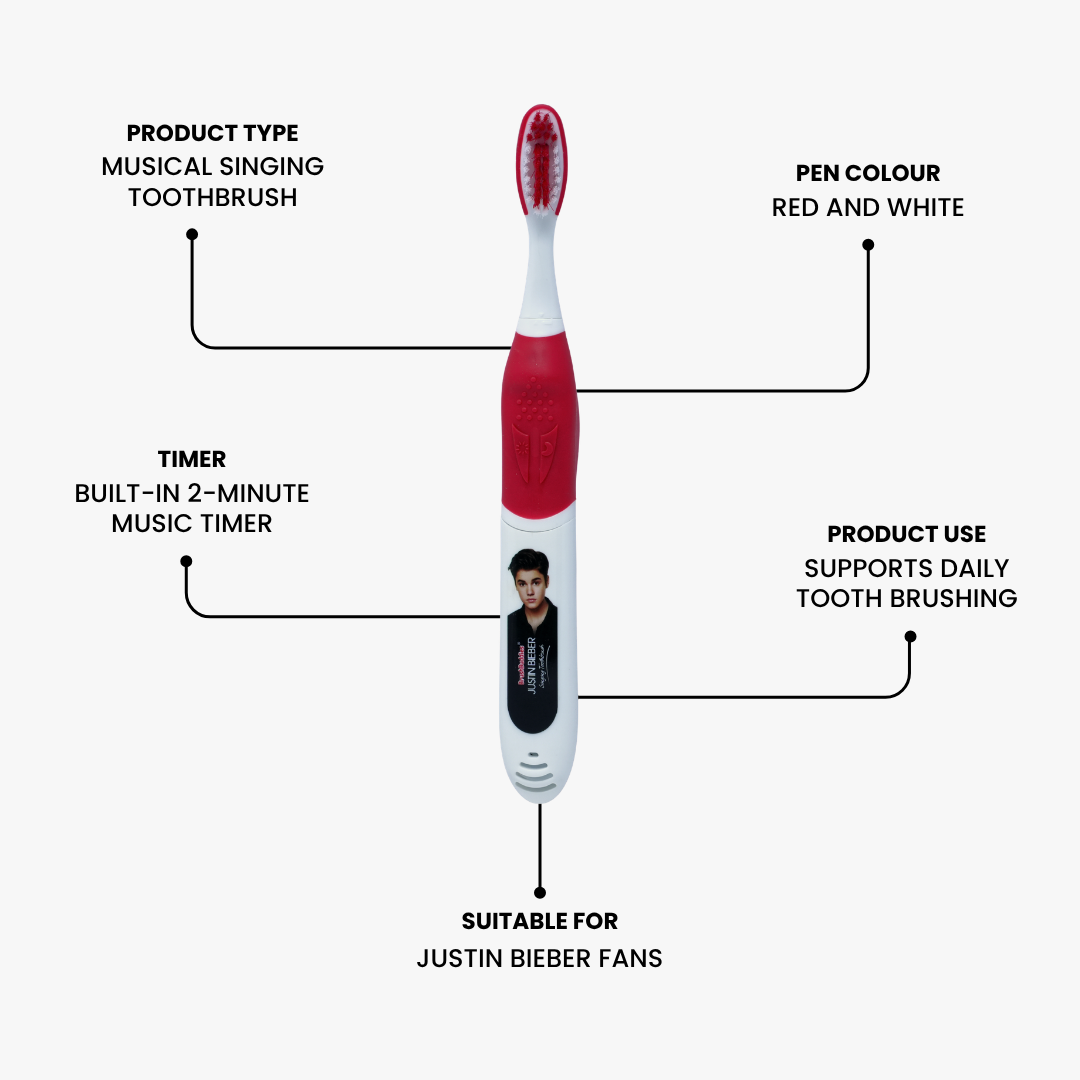 Justin Bieber Boyfriend Singing Toothbrush – Red & White