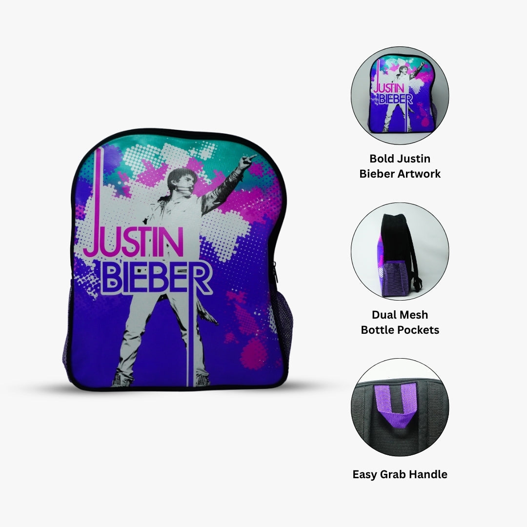 Justin Bieber Fashion Backpack Purple