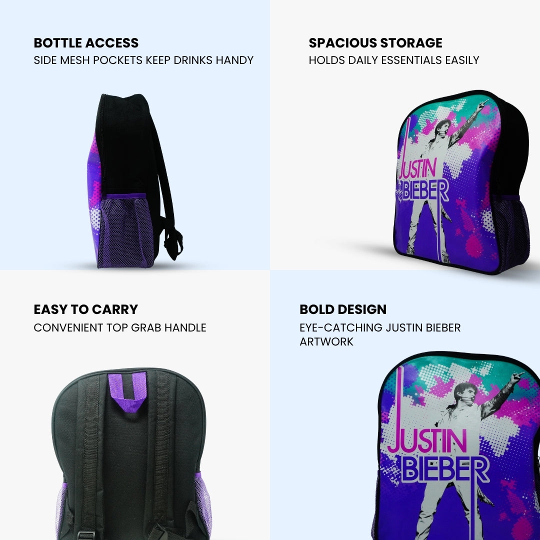 Justin Bieber Fashion Backpack Purple