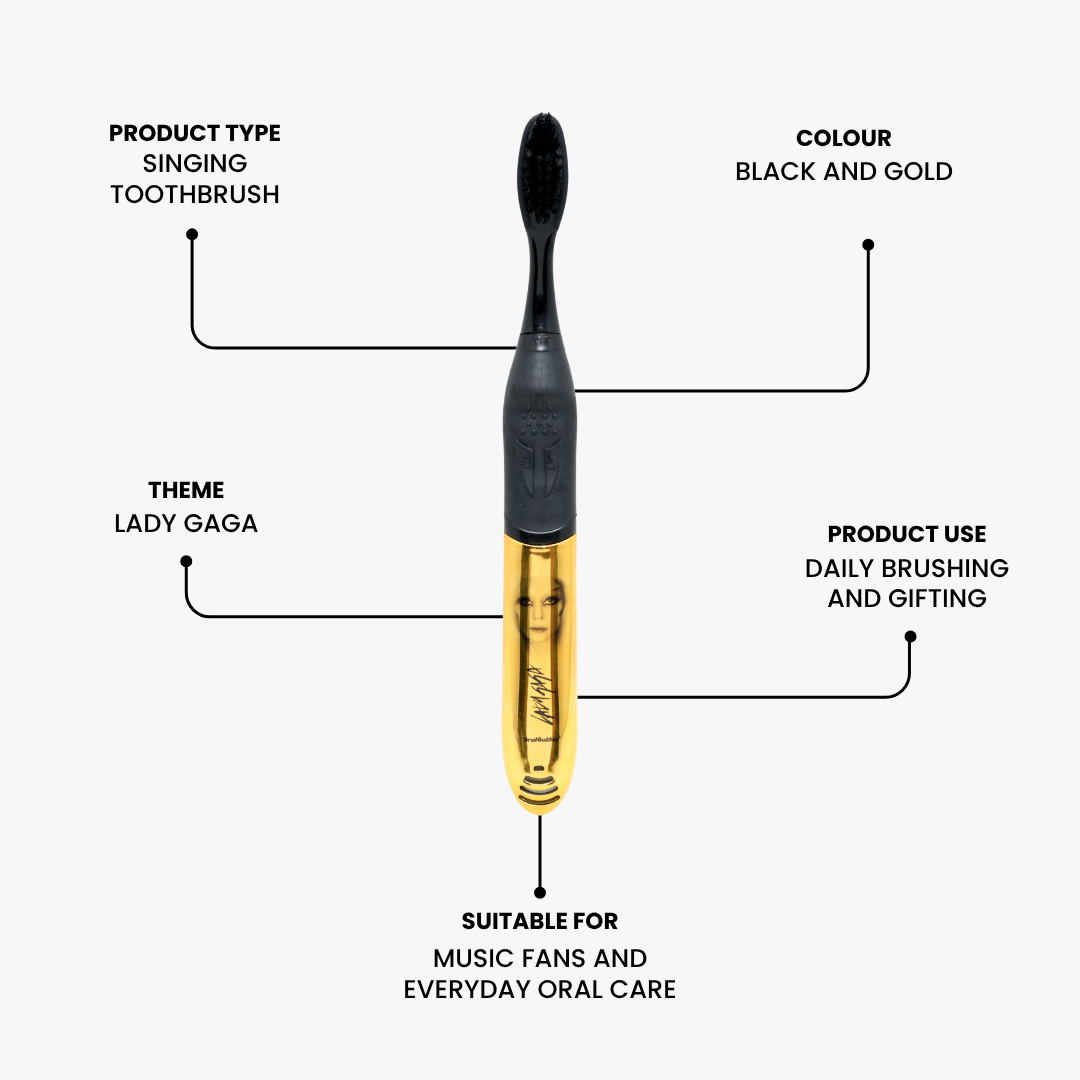 Lady Gaga Singing Toothbrush – Gold & Black