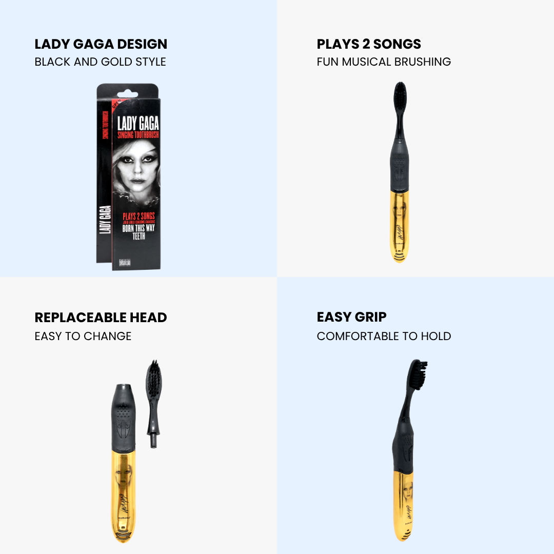 Lady Gaga Singing Toothbrush – Gold & Black