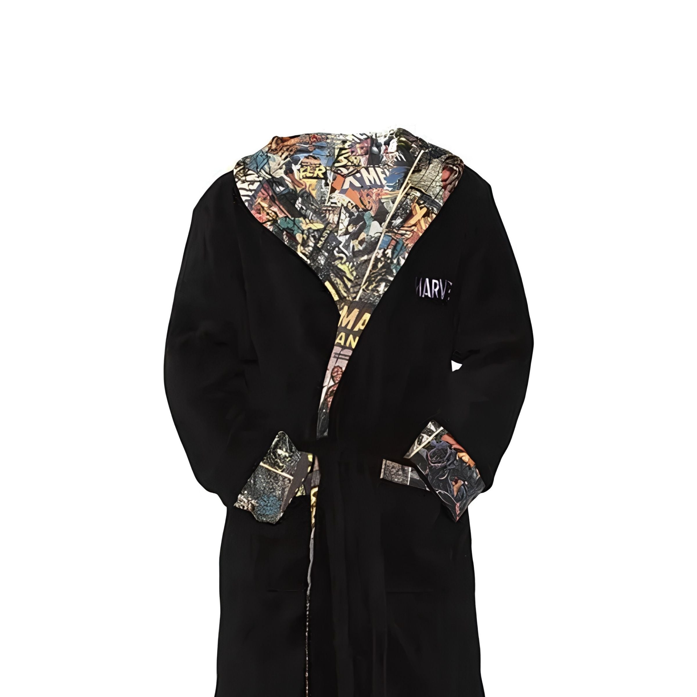 Marvel Premium Reversible Men Robe | One Size Wearable Inside or Outside-Bathrobe
