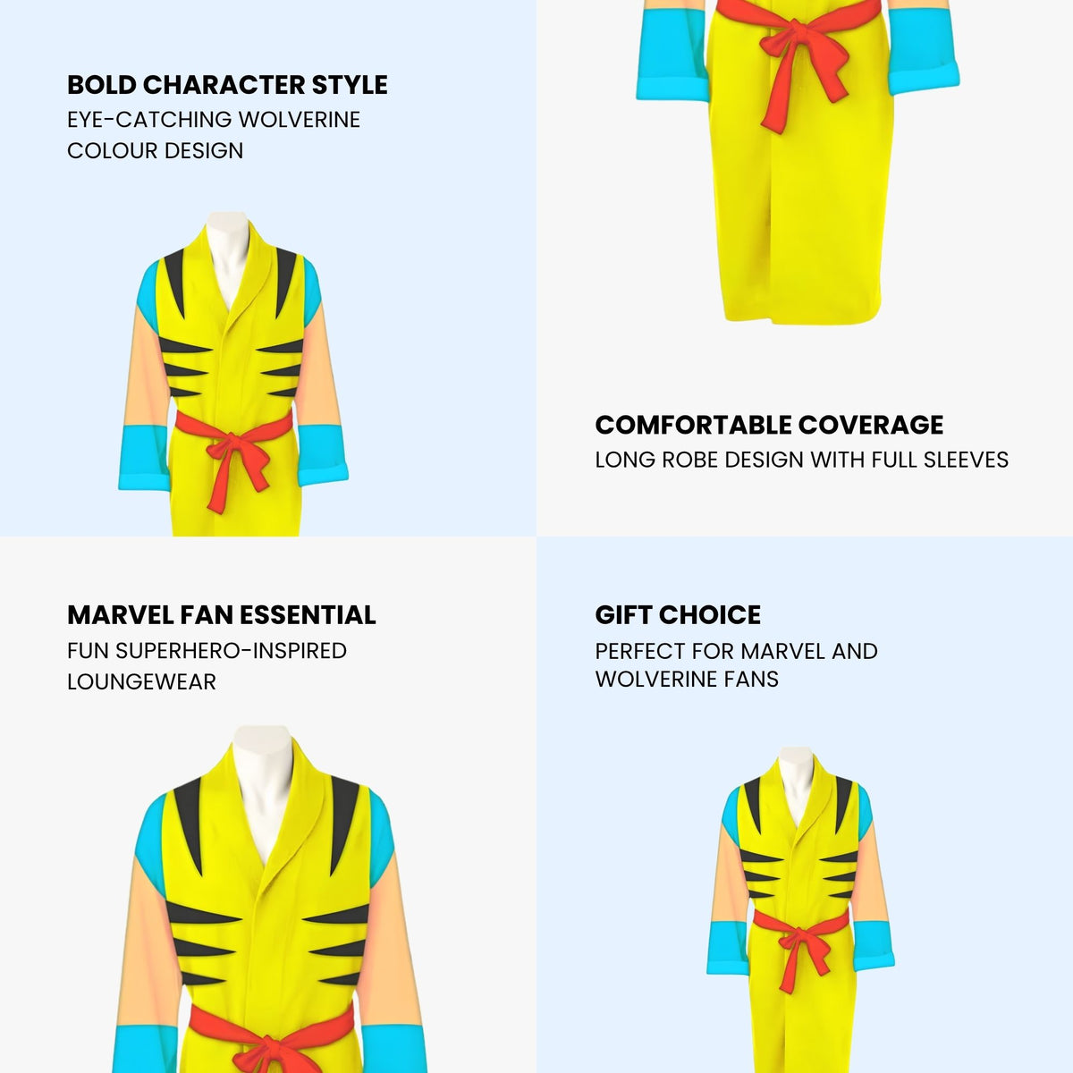 Marvel Wolverine Fleece Bathrobe