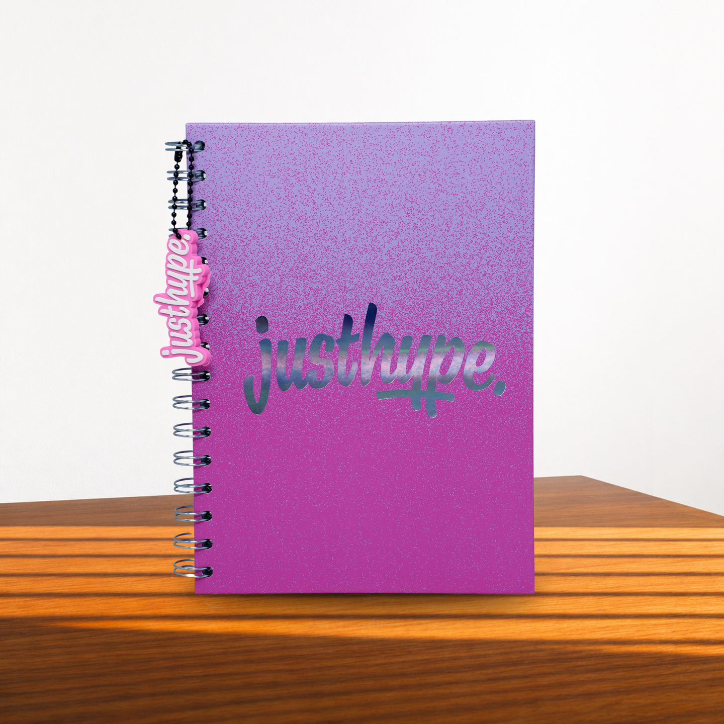Pink GRADUATED Gradient A5 Notebook with Rubber Charm – Spiral Journal