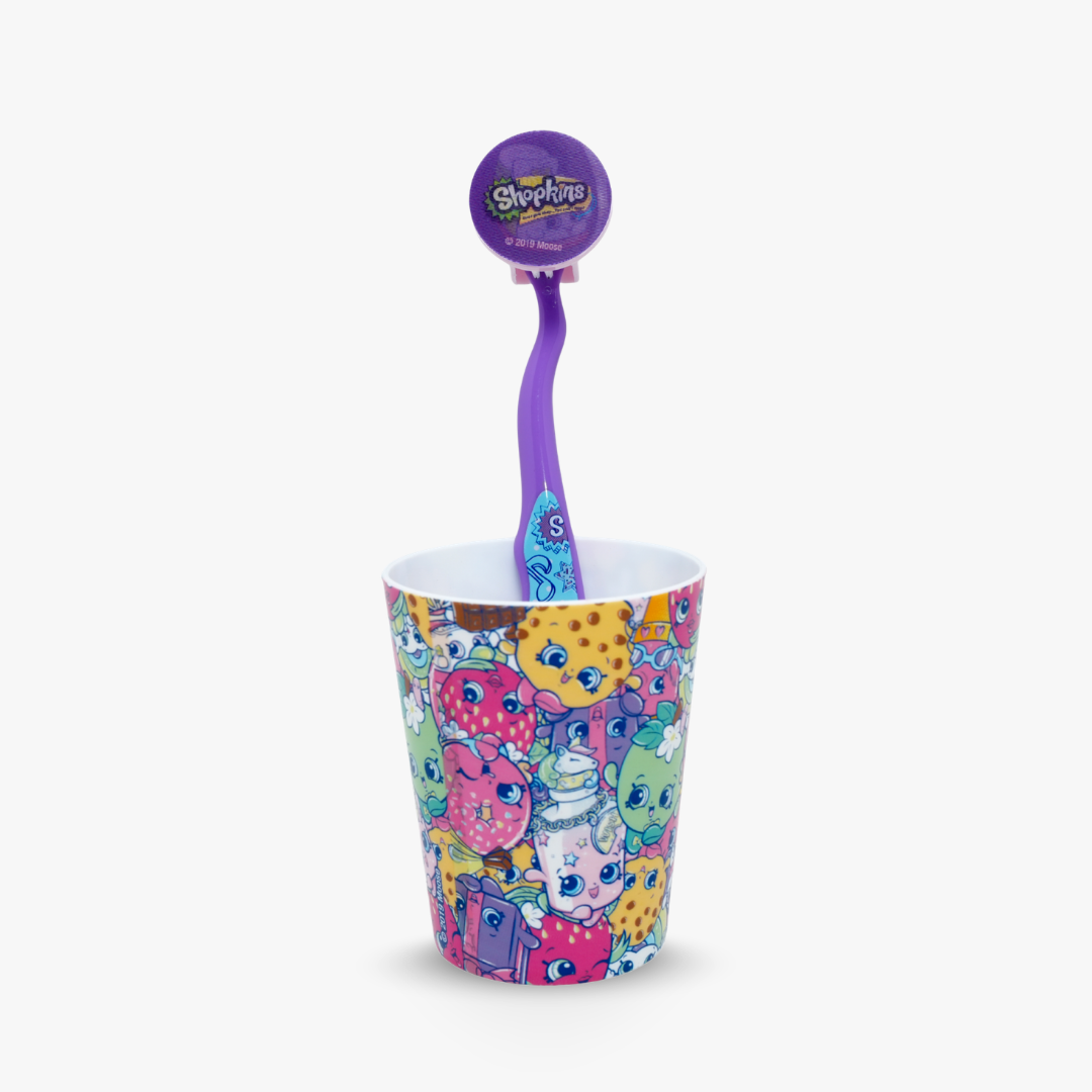 Shopkins Kids Toothbrush & Rinsing Cup Set