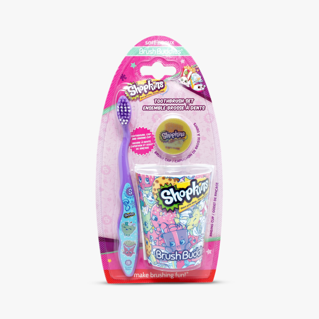 Shopkins Kids Toothbrush & Rinsing Cup Set