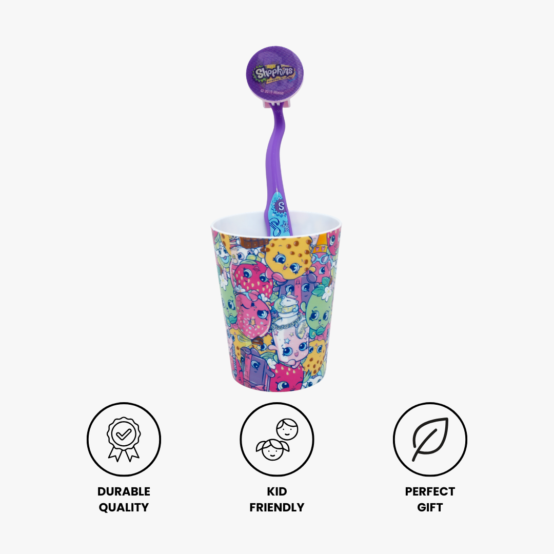 Shopkins Kids Toothbrush & Rinsing Cup Set