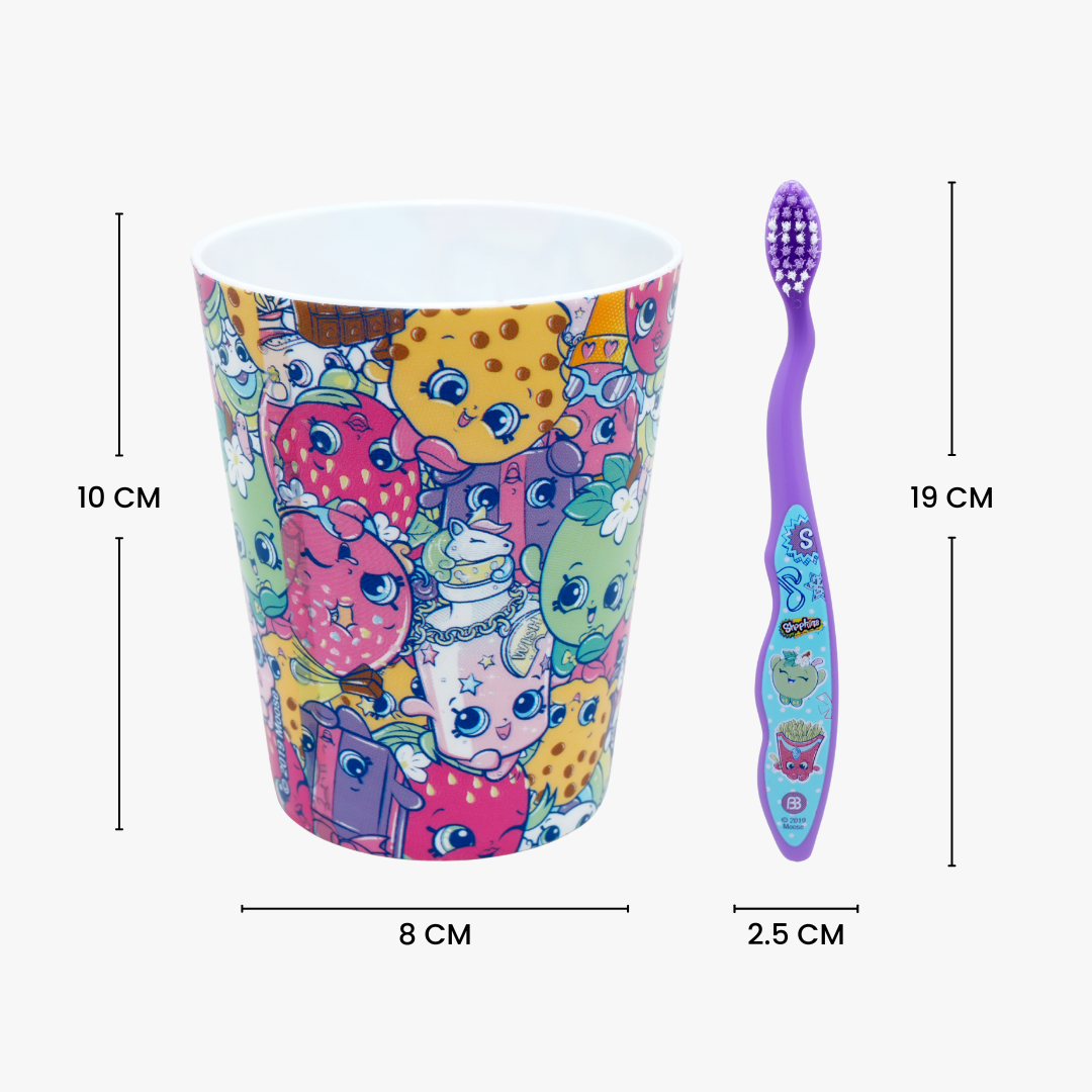 Shopkins Kids Toothbrush & Rinsing Cup Set
