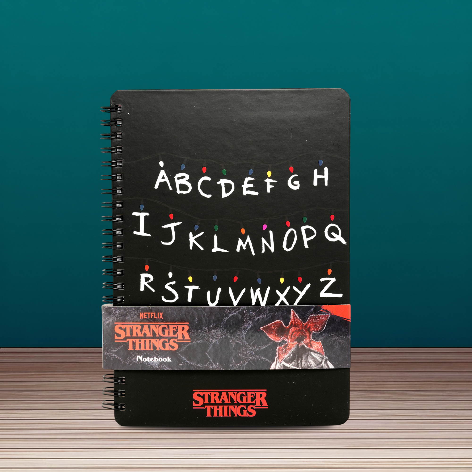 Stranger Things A5 Spiral Notebook Retro Alphabet Lights Journal