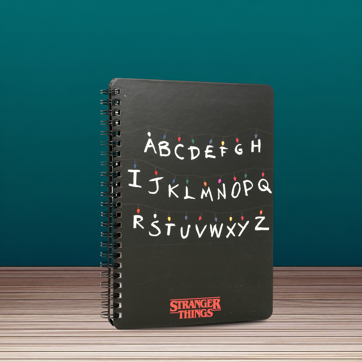 Stranger Things A5 Spiral Notebook Retro Alphabet Lights Journal
