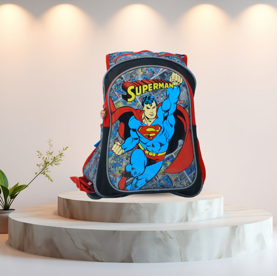 Superman Comic Print Backpack for School