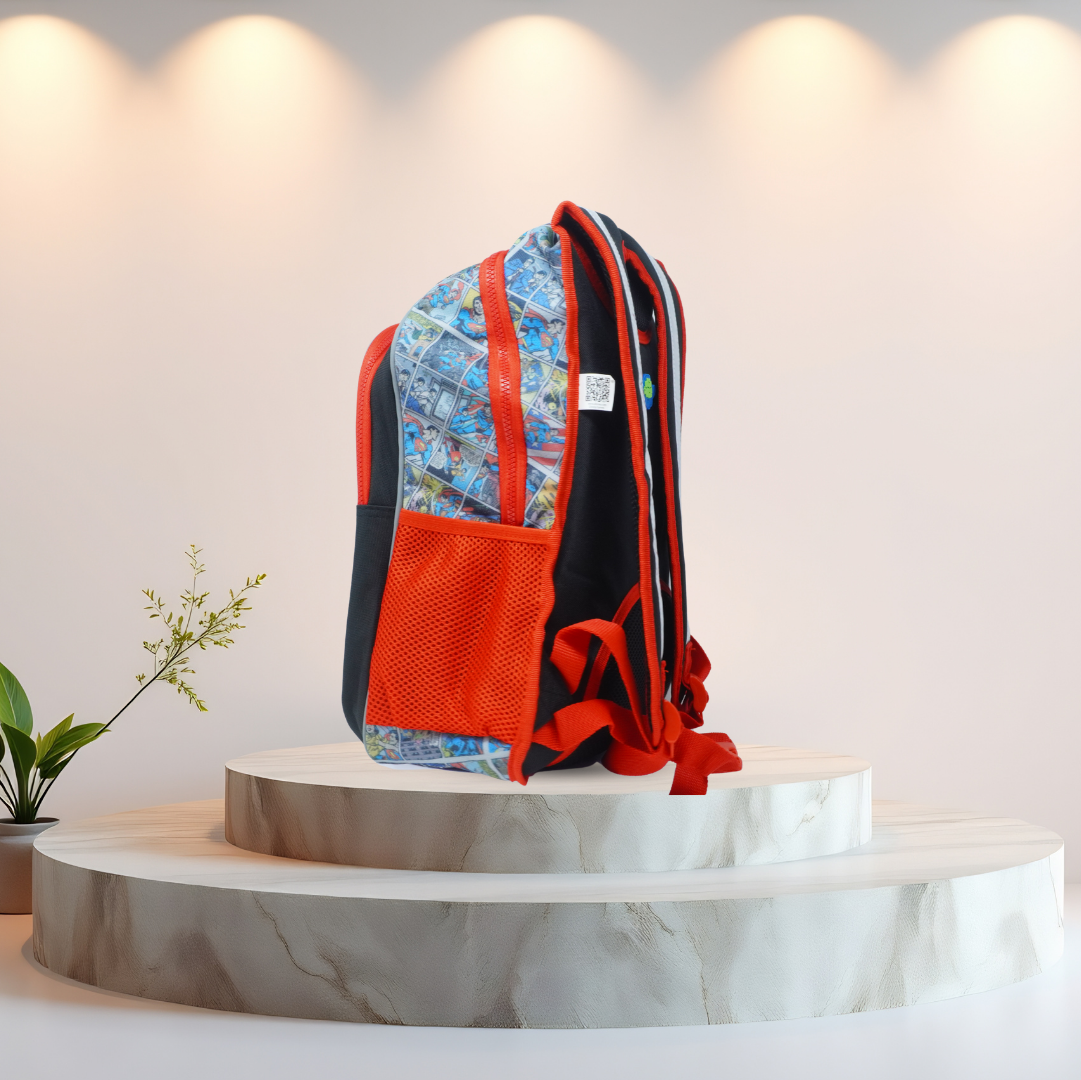 Superman Comic Print Backpack for School