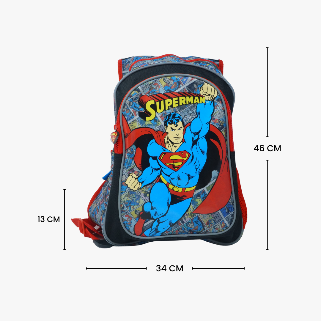 Superman Comic Print Backpack for School