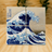 British Museum Hokusai Great Wave Bone China Coaster Set 4 Piece Japanese Art Ceramic Drink Coasters