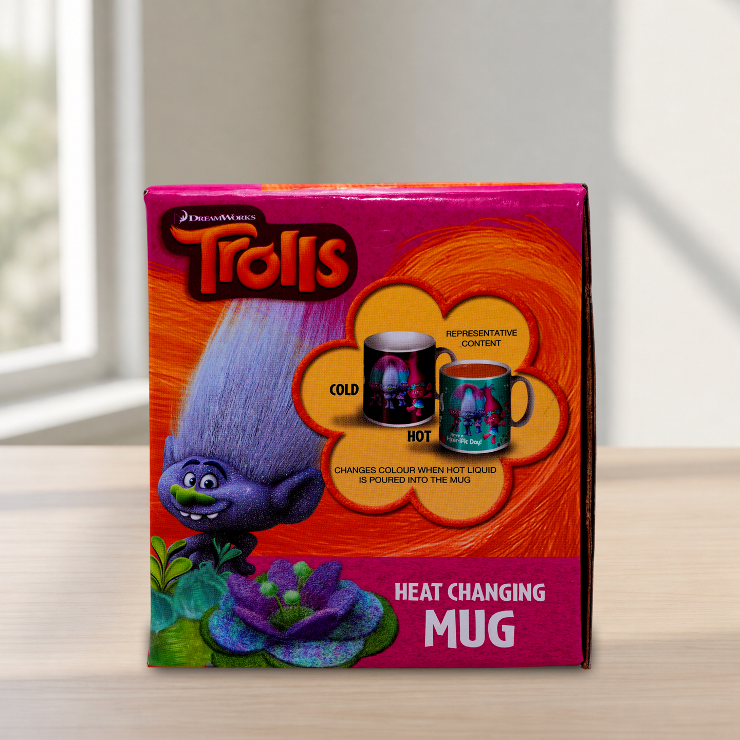 Trolls Heat Changing Mug Magic Colour Change Coffee Cup Kids Character Gift Mug