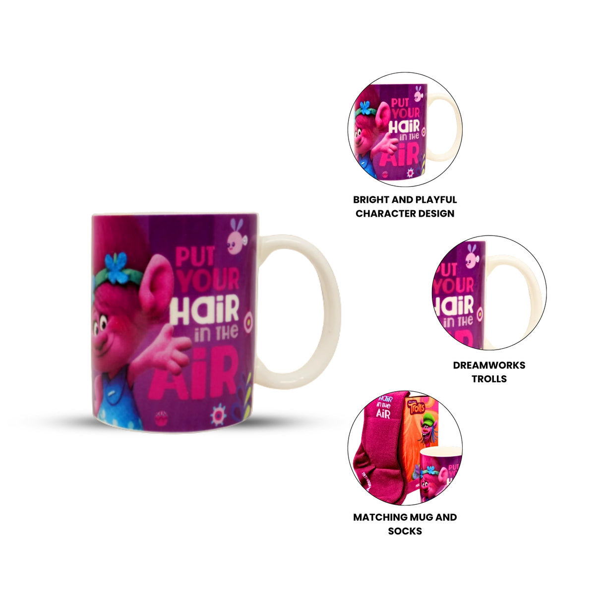 Trolls Mug Socks Gift  Set 5