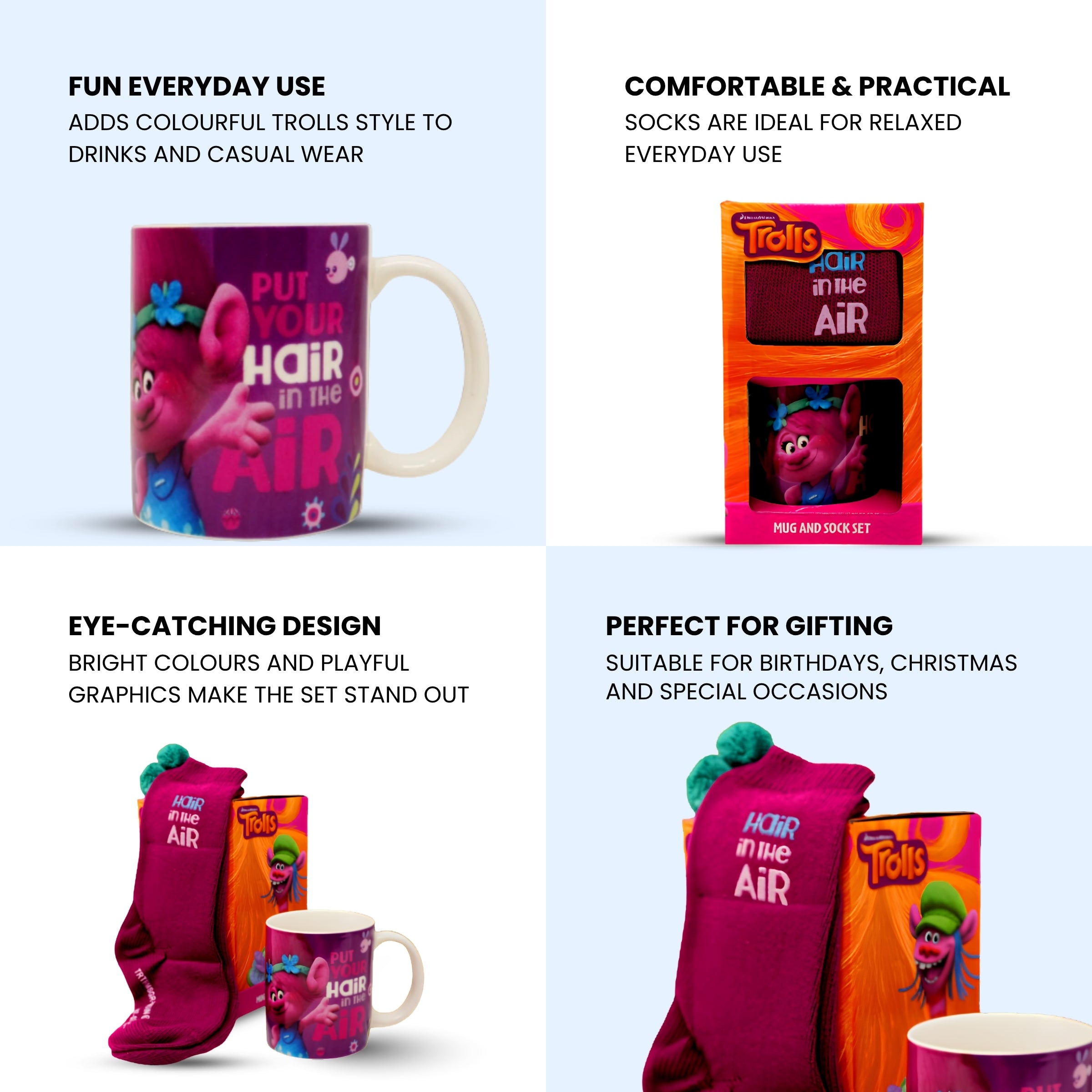 Trolls Mug Socks Gift  Set 7