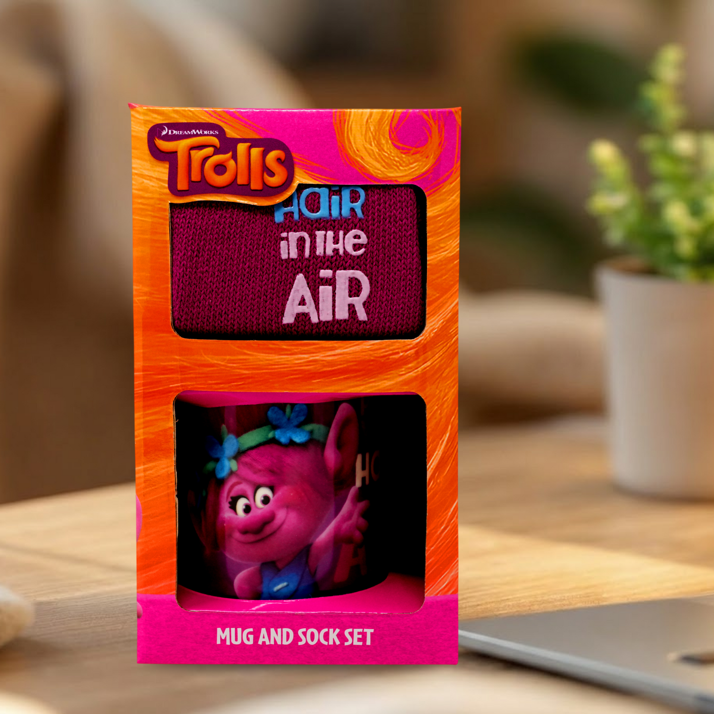 Trolls Mug & Socks Gift Set for Kids – DreamWorks Trolls Cartoon Mug and Cozy Socks Present Set