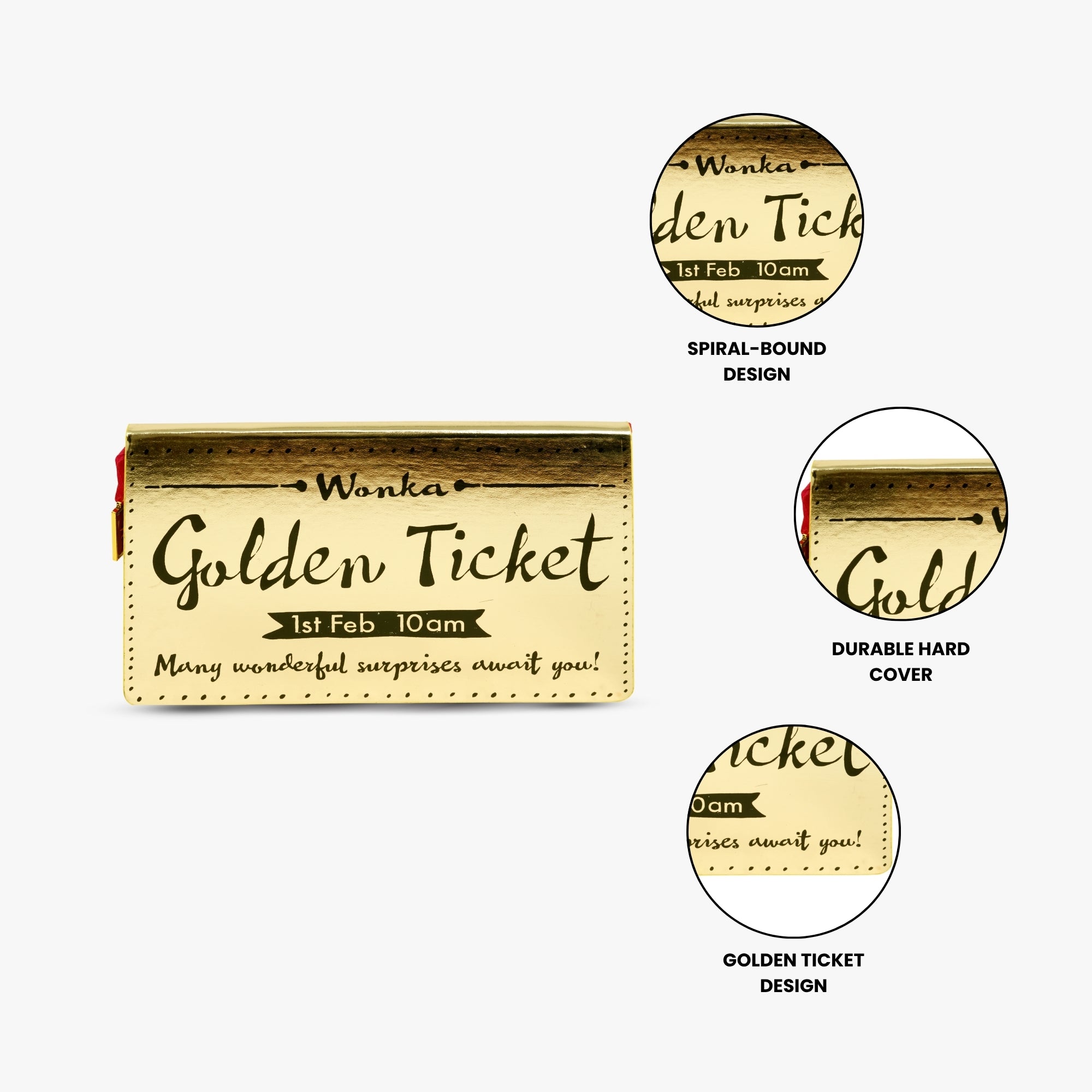 Wonka Golden Ticket A5 Notebook Journal